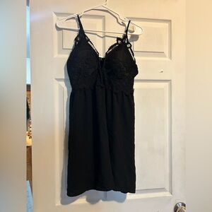 Elegant Black Lace Mini Dress